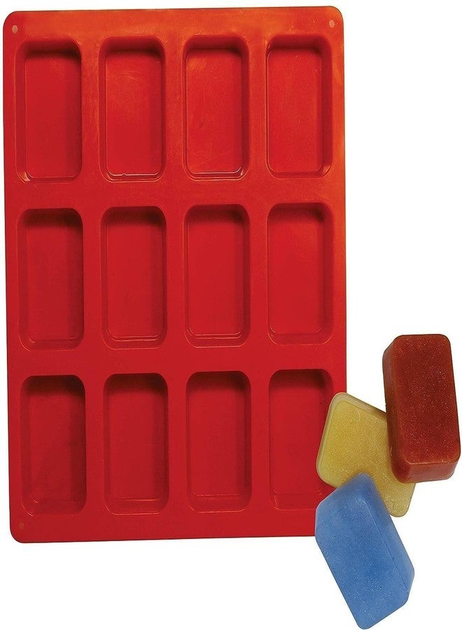 KITCHOOK Silicone Chocolate Mould 12 Cavity Rectangle Shape Round Edges Silicone Mould for Cake Chocolate Muffin Cup Cake Soap Maker DIY Approx 75-80 Gram (Random Color) (Pack of 1) AJ 280 - Image 2
