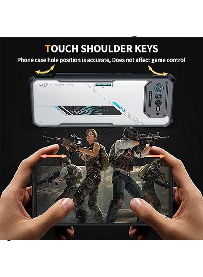 عام الحافظة متوافقة مع هاتف ASUS ROG 6، وهي حافظة رقيقة ومرنة من مادة TPU و PC شفافة، مقاومة للصدمات والخدوش بطريقة فريدة. - Image 5