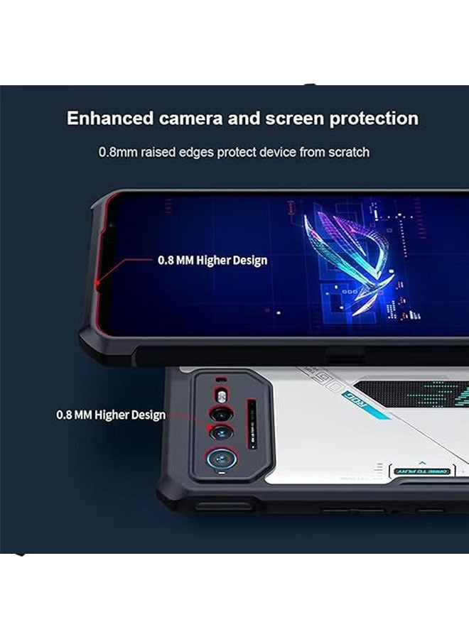 عام الحافظة متوافقة مع هاتف ASUS ROG 6، وهي حافظة رقيقة ومرنة من مادة TPU و PC شفافة، مقاومة للصدمات والخدوش بطريقة فريدة. - Image 3