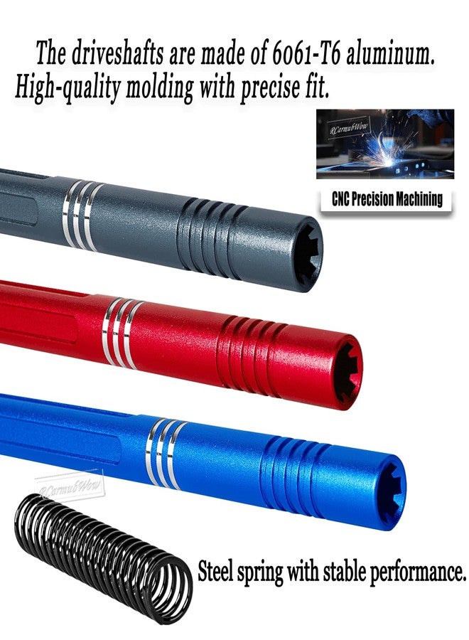 RcarmubWow RC Center Slider Driveshaft Upgrades Part for 1/10 Kraton 4x4 4S V2 BLX,Outcast 4x4 4S V2 BLX,Aluminum Center Slider CVD Hops Up,3Pcs,Red - Image 5