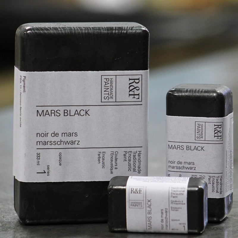R&F Handmade Paints Encaustic Paint Cake - 104ml, Mars Black - Image 3