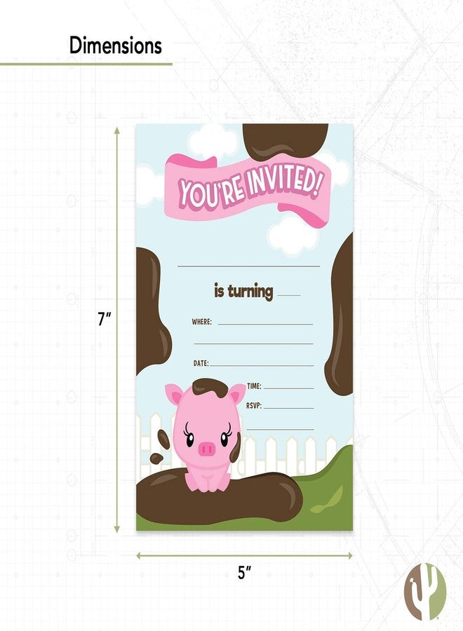 ديزرت كاكتوس بطاقات دعوة عيد ميلاد سعيد بتصميم خنازير الصبار الصحراوية، النمط 2 (25 بطاقة) مع أظرف، مناسبة لحفلات الأطفال من الجنسين (25 بطاقة). - Image 3