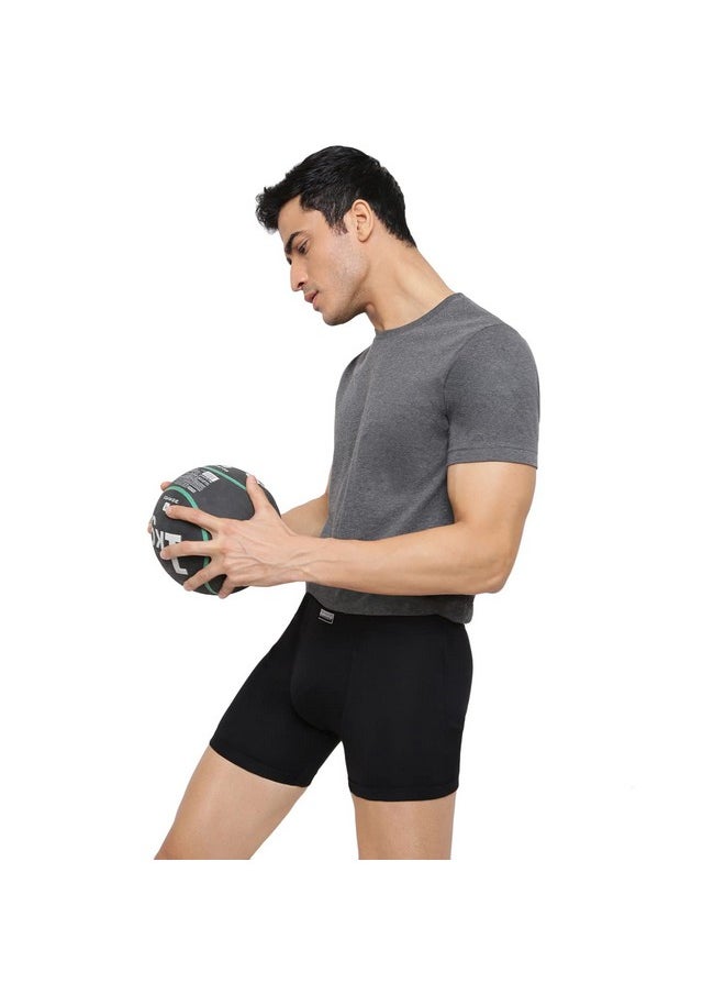 Van Heusen Van Heusen Men Boxer Briefs - 100% Combed Cotton - Pack of 3 - Anti Bacterial, Colour Fresh, Moisture Wicking_10031_Anthramel, Pureblack, Purebla_M  - Image 4