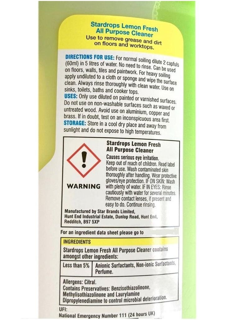 Stardrops All-Purpose Cleaner Lemon 1 L  - Image 3