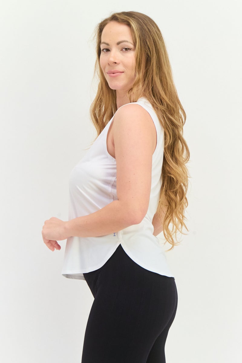 HEAD Women Sportswear Fit Sleeveless Training Top, White  - Image 2