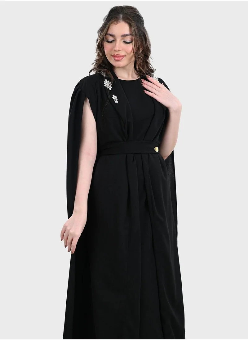 توب تاتو Emballished Split Sleeve Dress