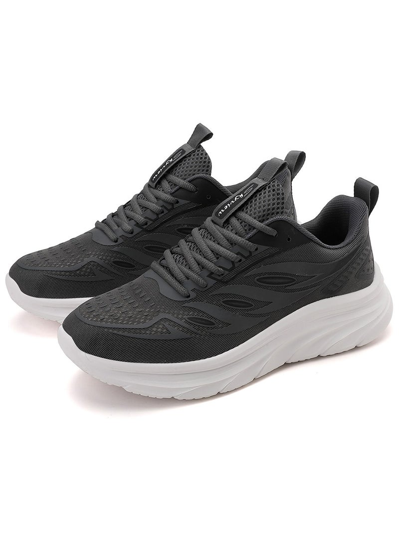 Sky View - Athlesiure Men Running Shoes Men Casual Breathable Walking Shoes Sport Athletic Sneakers Gym Tennis Slip On Comfortable Lightweight Shoes Grey - Image 1
