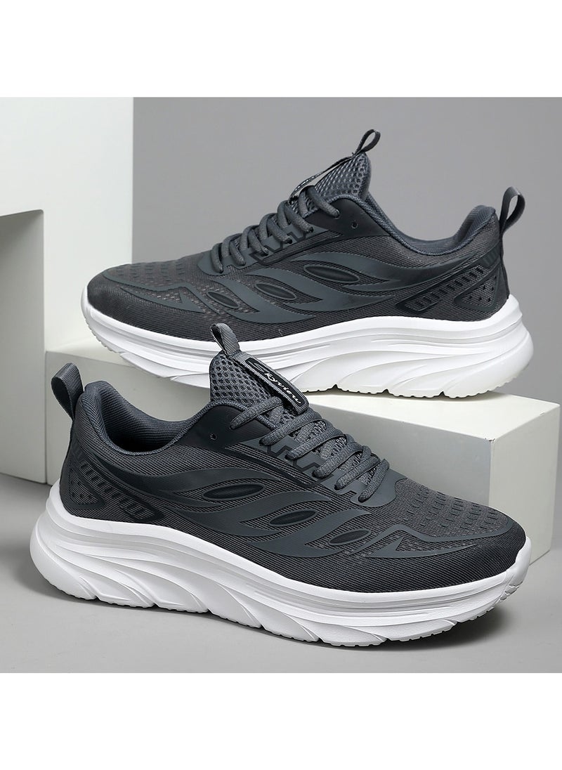 Sky View - Athlesiure Men Running Shoes Men Casual Breathable Walking Shoes Sport Athletic Sneakers Gym Tennis Slip On Comfortable Lightweight Shoes Grey - Image 1