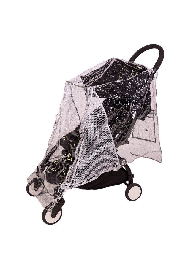 J.L. Childress Disney Baby by J.L. Childress Universal Stroller Rain Cover - Disney Stroller Accessory - Disney World Travel Essential - Mickey Mouse Pattern - Storage Pocket - Clear/Silver - Image 1