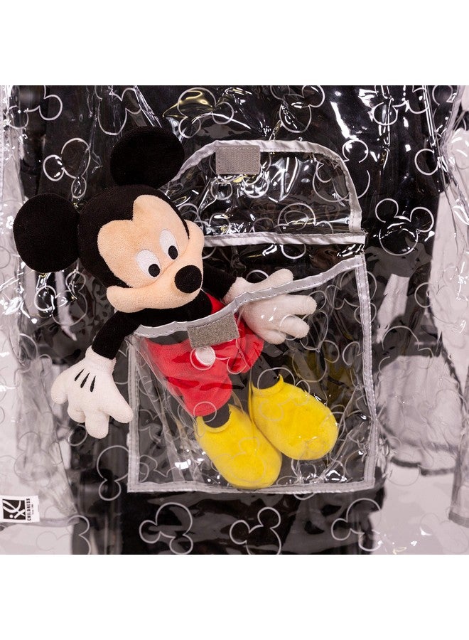 J.L. Childress Disney Baby by J.L. Childress Universal Stroller Rain Cover - Disney Stroller Accessory - Disney World Travel Essential - Mickey Mouse Pattern - Storage Pocket - Clear/Silver - Image 4