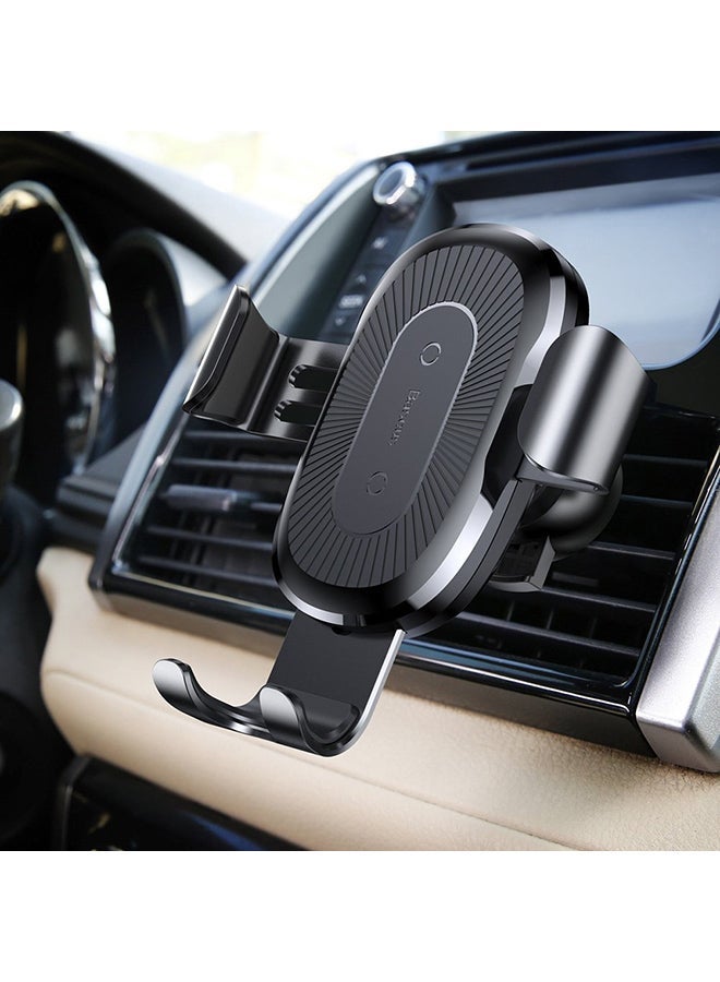 MUNTAQI 10W Qi Quick Wireless Charging Charger Car Mount Mobile Phone Holder Black - Image 5