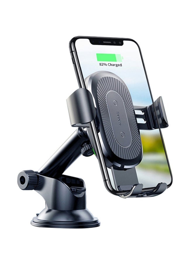 MUNTAQI 10W Qi Quick Wireless Charging Charger Car Mount Mobile Phone Holder Black - Image 1