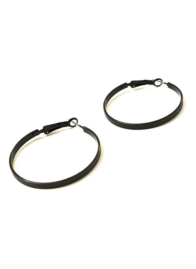 Trio Earrings - Basic Black hoops - Image 1
