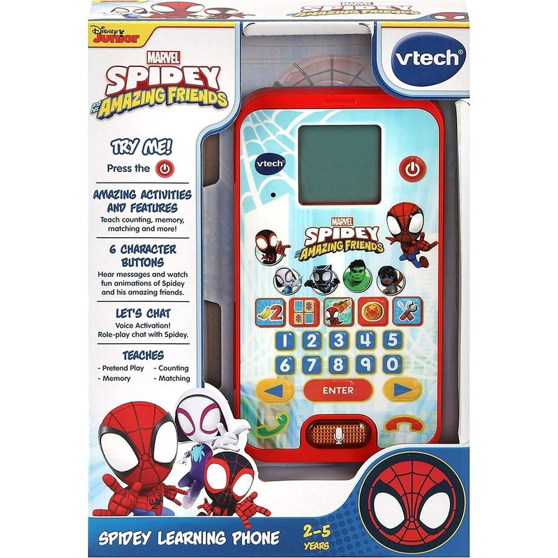 Vtech -  Spidey and His Super Friends - Learning Phone (Multicolor) | With the Original Voice of Spidey and Exciting Educational Games | For Children Aged 3-6 Years + - Image 1
