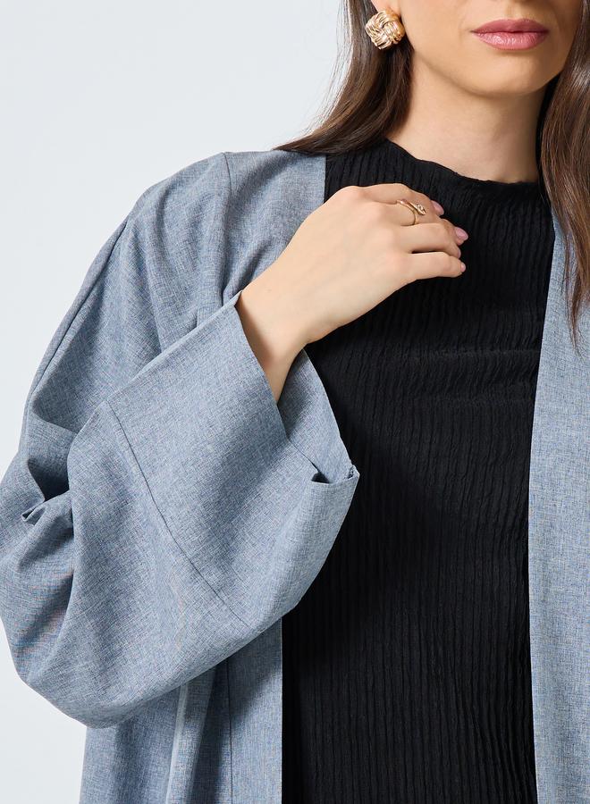 تايك تو عباية سادة مفتوحة من الأمام - Image 5