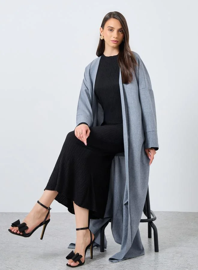 Take Two Take Two Solid Open Front Abaya