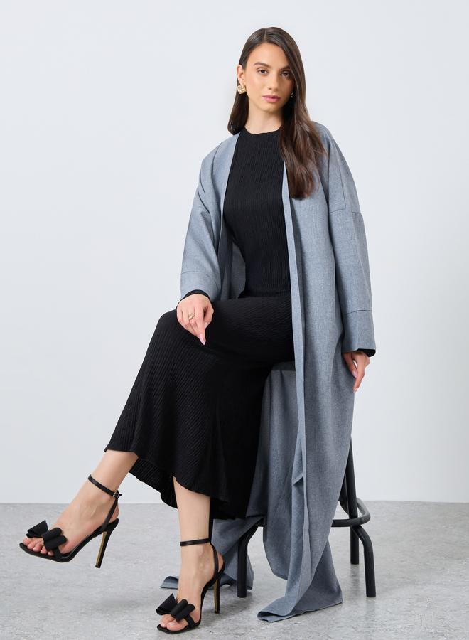 Take Two Solid Open Front Abaya - Image 2