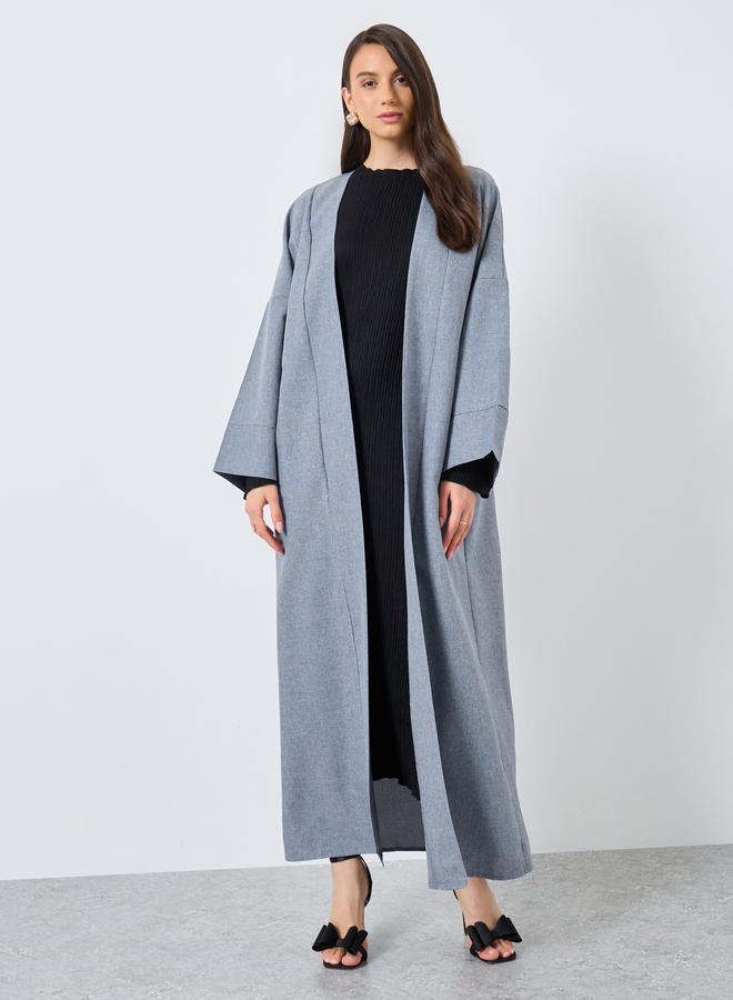 Take Two Solid Open Front Abaya - Image 1