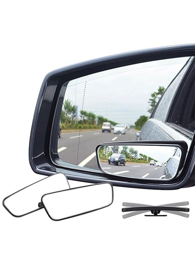 Generic Rectangle Blind Spot Mirror, 360° Adjustable Degree HD Not Fogging Up Glass Convex Wide Angle Rearview Mirror for Universal Car Fit, Silver  - Image 1
