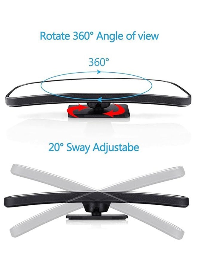 Generic Rectangle Blind Spot Mirror, 360° Adjustable Degree HD Not Fogging Up Glass Convex Wide Angle Rearview Mirror for Universal Car Fit, Silver  - Image 2