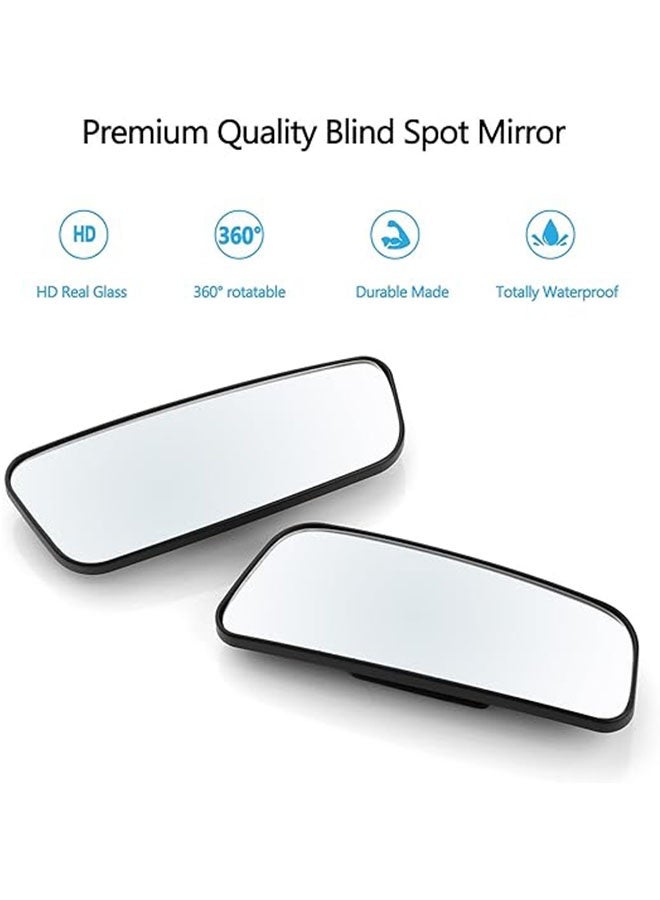 Generic Rectangle Blind Spot Mirror, 360° Adjustable Degree HD Not Fogging Up Glass Convex Wide Angle Rearview Mirror for Universal Car Fit, Silver  - Image 3