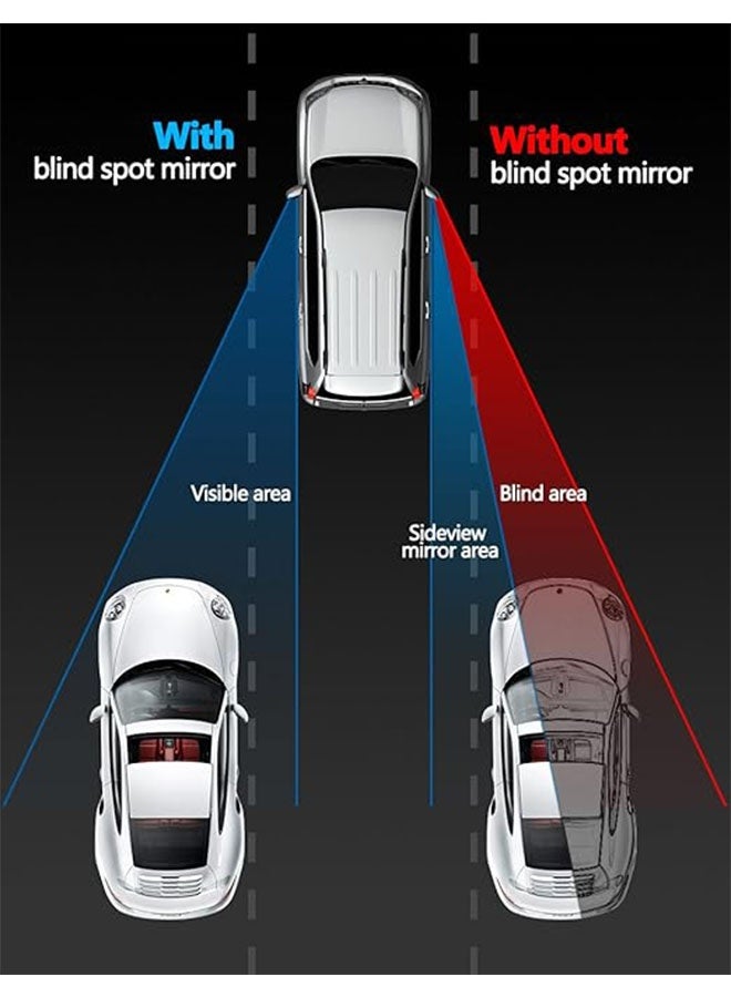 Generic Rectangle Blind Spot Mirror, 360° Adjustable Degree HD Not Fogging Up Glass Convex Wide Angle Rearview Mirror for Universal Car Fit, Silver  - Image 5