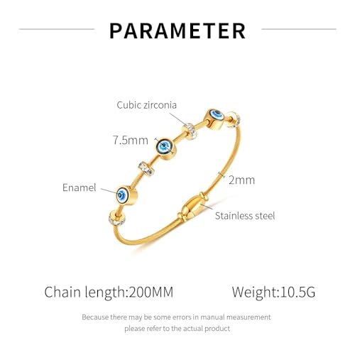 MEENAZ evil eye bracelet for woman Evil Eye Bangles for women Anti Tarnish Stylish Stainless Steel gold Bracelet for girls Hand Kada for Women Magnet lock Aesthetic Accessories Jewellery friendship crystal -625 - Image 4