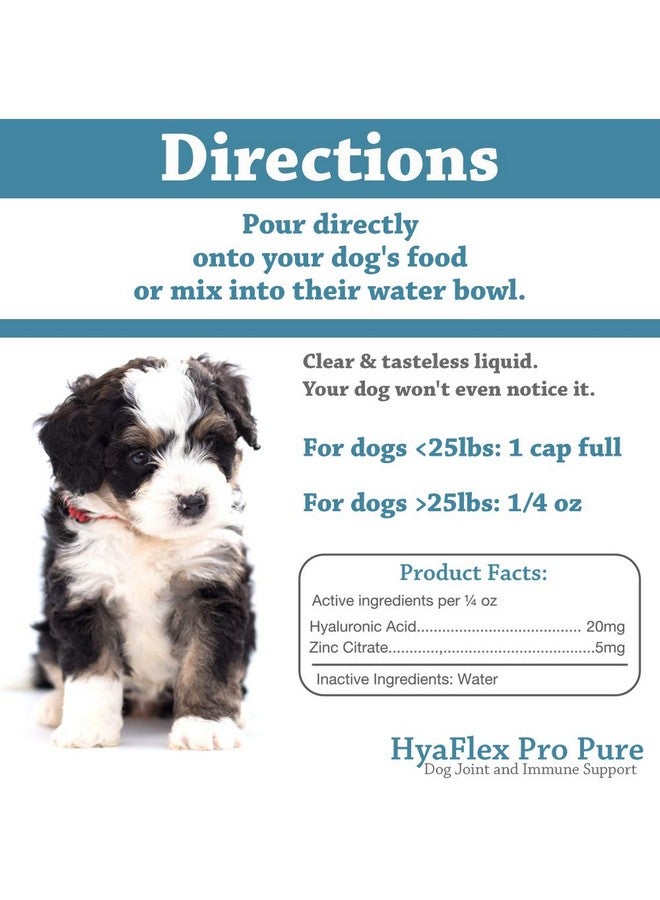 Hyalogic Canine Hyaluronic Acid + Zinc by Hyalogic - Joint & Immune Support, HyaFlex Pro Pure 8oz - Liquid Oral HA Dog & Pet Supplement - Image 3