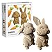 QBRIX BigEared Couple 3D Puzzles for Adults 3D Model Kit for Teens DIY Crafts for Home Decor Original Gift for BoysGirls Handmade Bunny Toy 14 Craft Kit - Image 2