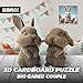 QBRIX BigEared Couple 3D Puzzles for Adults 3D Model Kit for Teens DIY Crafts for Home Decor Original Gift for BoysGirls Handmade Bunny Toy 14 Craft Kit - Image 4