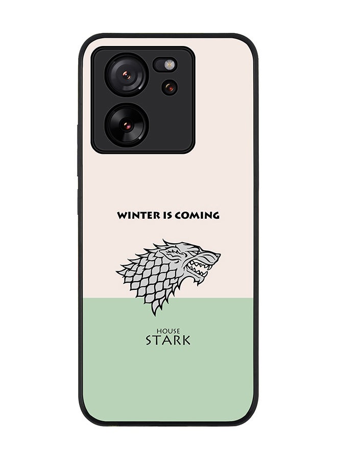 Stylizedd Rugged Black Edge case for Xiaomi 13T / Xiaomi 13T Pro, Slim fit Soft Case Flexible Rubber Edges Anti Drop TPU Gel Thin Cover - GOT House Stark - Image 1