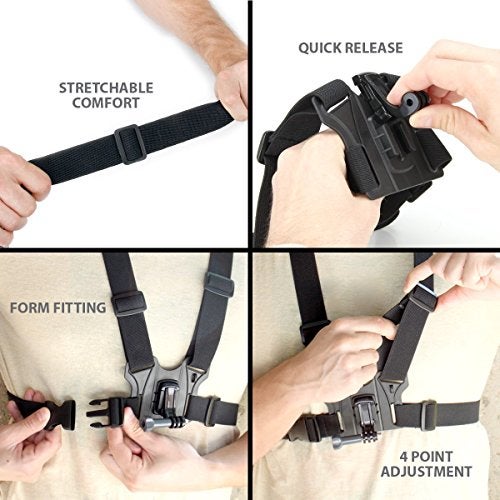 TEKCAM Chest Harness Mount Adjustable Chest Strap Belt with J Hook Compatible with Gopro Hero 13 12 11 10 9 8/AKASO EK7000 Brave 4 7/Vemont/WOLFANG/Surfola/Icefox Action Camera Accessories - Image 5
