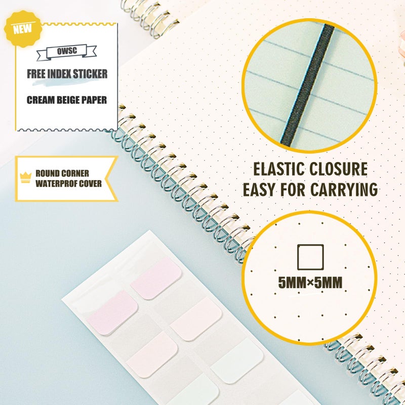 OWSC 3 Pack Dot Notebook, 8.5 x 11 Inches Spiral Notebooks for Work, School and Journal with 110 GSM Journal Dotted Paper, Large Notebook with 80 Sheets/160 Pages, Hardcover Dot Journal Notebook - Image 4