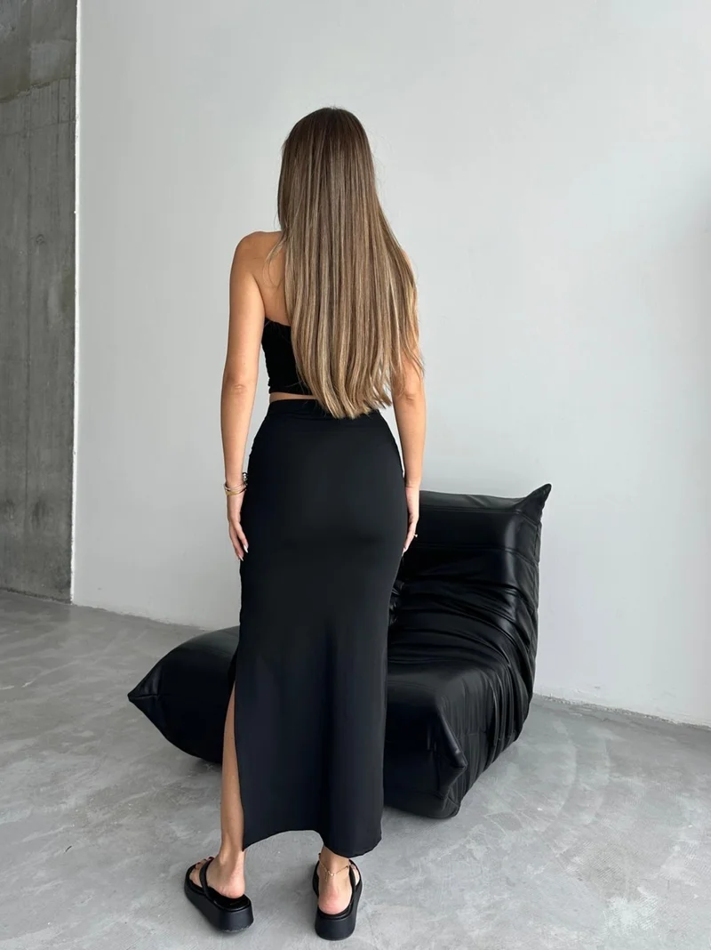 Işılda Fashion Işılda Side Slit Long Skirt
