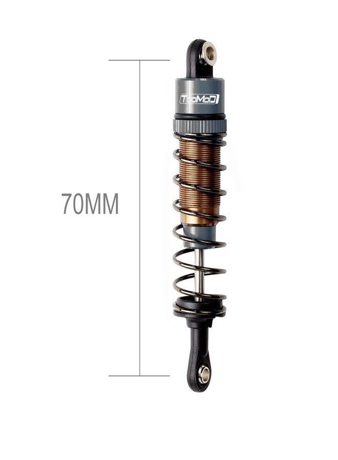 TOOMOD 1/10 70mm RC Oil filled Shock Absorbers kit for Tamiya CC01 WR-02 Axial SCX10 D90 HPI HSP 1/10 Crawler Car Buggy Car Upgrades Replace Parts (Grey） - Image 3