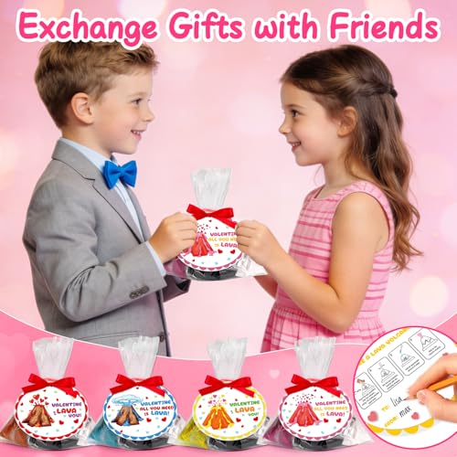 Basytodio 24Pack Erupting Volcano Science Kit Valentines Day Gifts for Kids School Classroom STEM Educational Toys Valentine Exchange Cards for Toddler Boys Girls Class Valentines Party Favors Treat Prize Bulk - Image 5