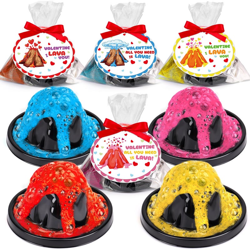 Basytodio 24Pack Erupting Volcano Science Kit Valentines Day Gifts for Kids School Classroom STEM Educational Toys Valentine Exchange Cards for Toddler Boys Girls Class Valentines Party Favors Treat Prize Bulk - Image 3
