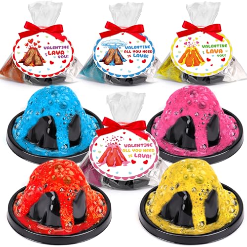 Basytodio 24Pack Erupting Volcano Science Kit Valentines Day Gifts for Kids School Classroom STEM Educational Toys Valentine Exchange Cards for Toddler Boys Girls Class Valentines Party Favors Treat Prize Bulk - Image 1