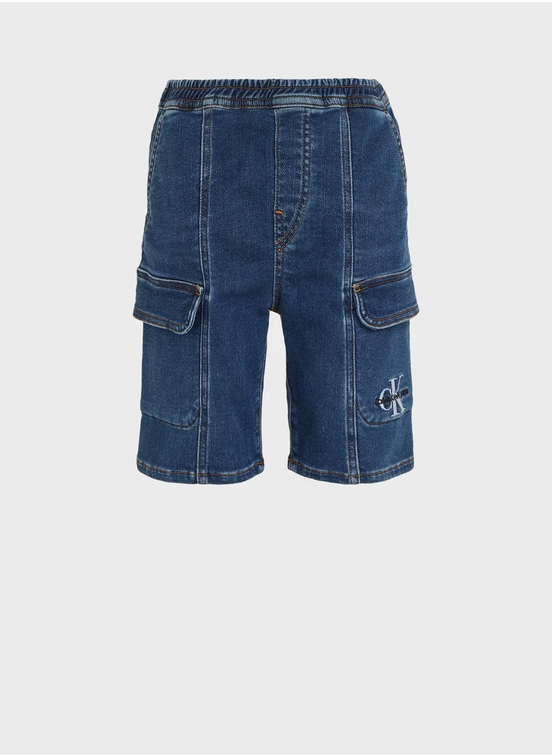 Calvin Klein Jeans Youth Denim Cargo Shorts