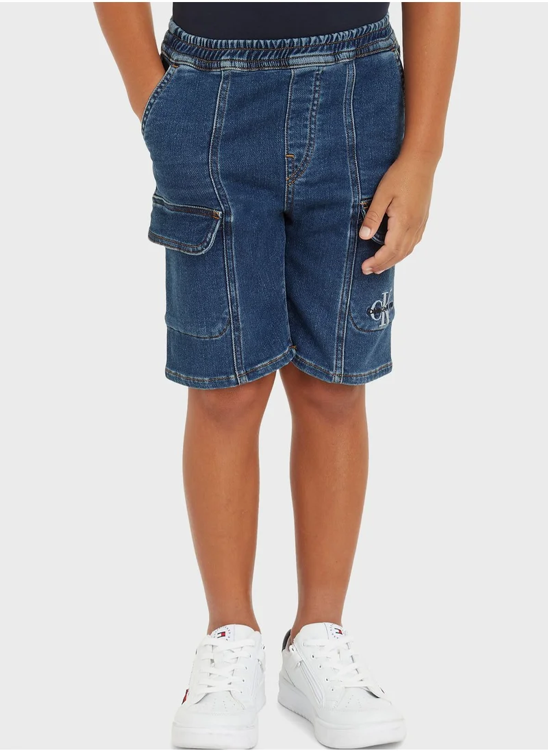 Calvin Klein Jeans Youth Denim Cargo Shorts