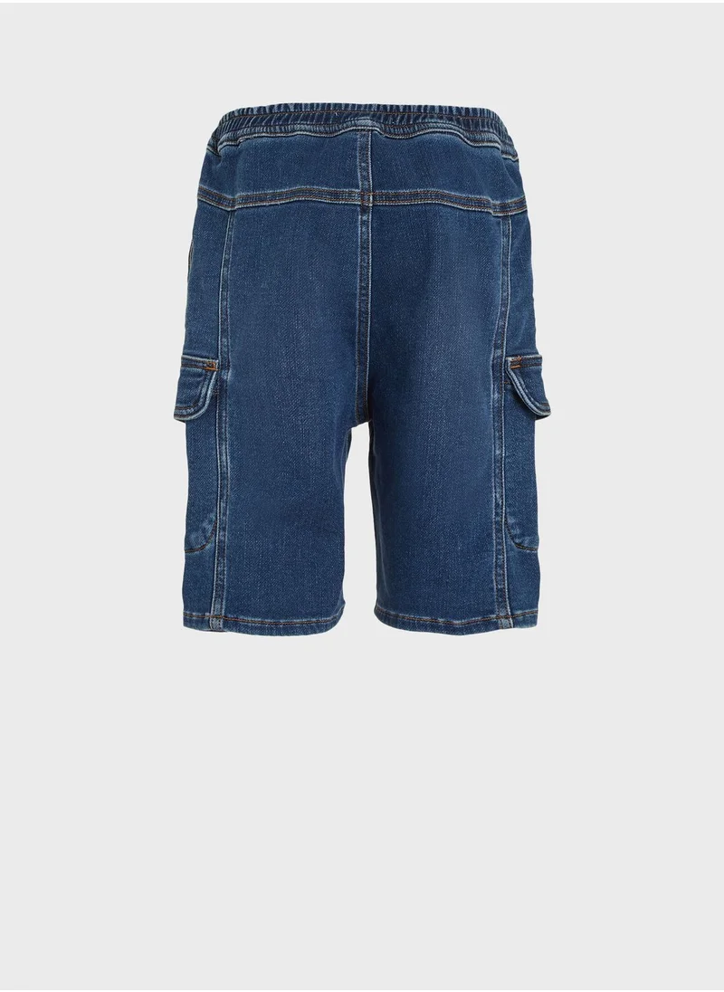 Calvin Klein Jeans Youth Denim Cargo Shorts