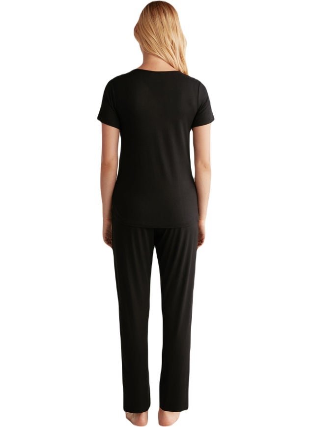 NAUTICA Women's Soft Textured Black Pajama Set  - Image 2