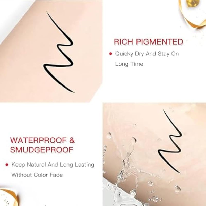 EYELINER BLACK+ Liquid Eyebrow PenEYELINER, Waterproof Microblading Eyebrow Pencil with a Micro-Fork Tip Applicator, Creates Natural Looking Brows Effortlessly-BROWN - Image 4
