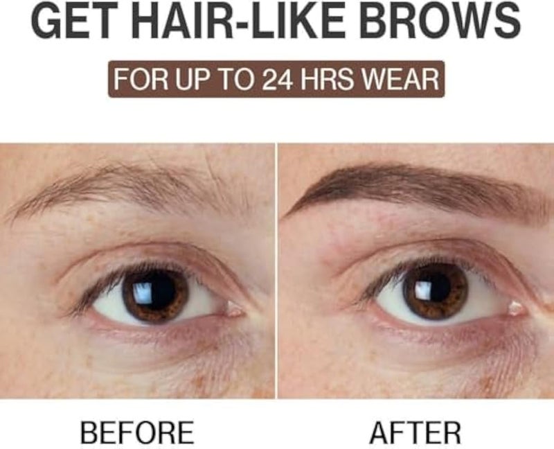 EYELINER BLACK+ Liquid Eyebrow PenEYELINER, Waterproof Microblading Eyebrow Pencil with a Micro-Fork Tip Applicator, Creates Natural Looking Brows Effortlessly-BROWN - Image 3