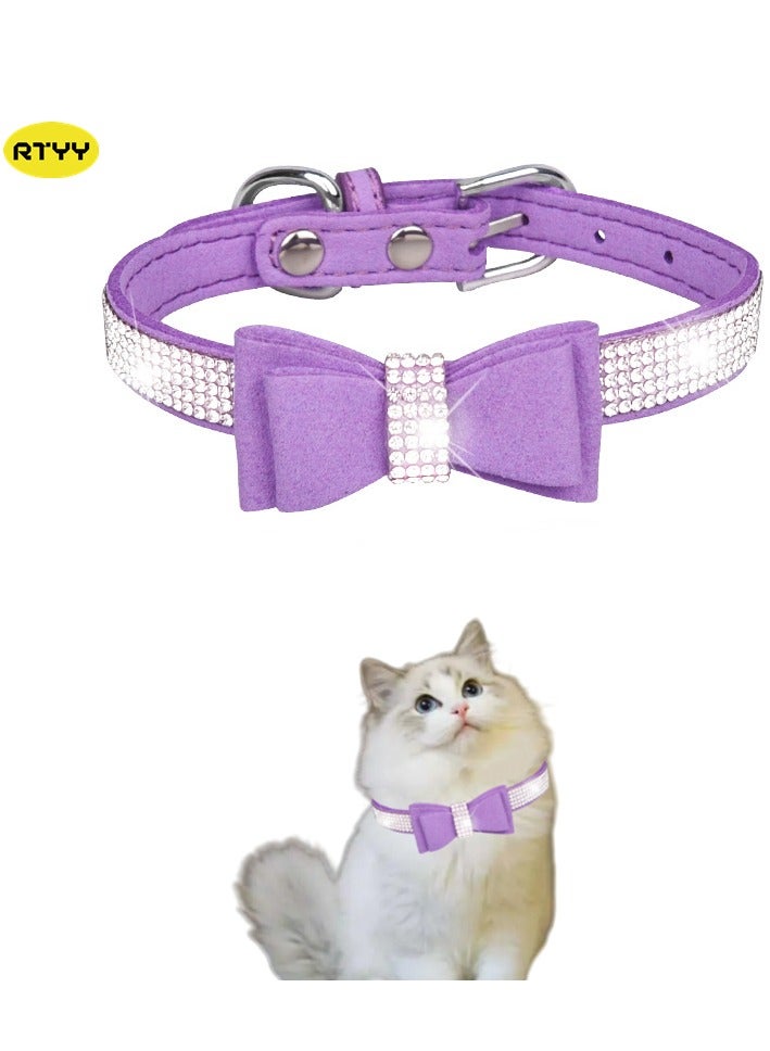 RTYY Cat Collar with Diamonds, Rhinestone Pet Collar Elastic Adjustable Collar Cat and Dog Small Pet Necklace Jewelry - Image 1