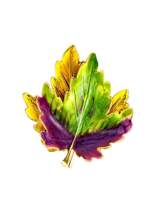 KUYING Vintage Exquisite Maple Leaf Enamel Brooch 