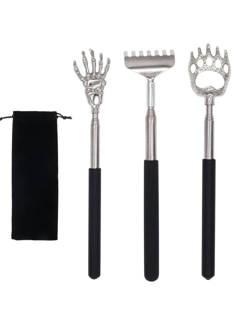 spa luxetique Back Scratcher Massager Metal Compact Extendable (Black) 