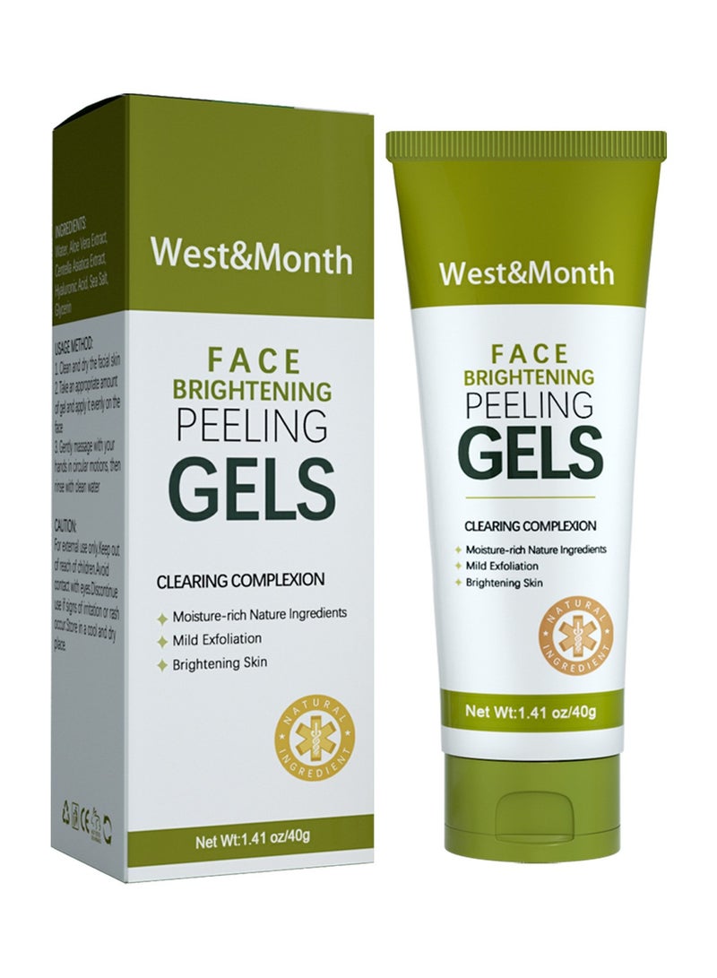 West&Month Deep Cleansing Face Scrub, Aloe Vera Exfoliating Gel for Blackheads, Acne & Pore Refining, Brightening & Oil Control, Gentle Organic Scrub for All Skin Types (1.4 oz) - Image 1
