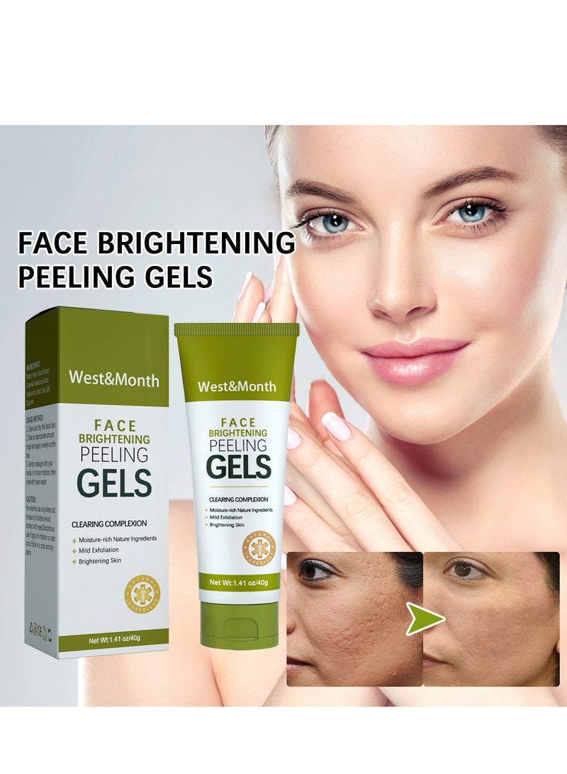 West&Month Deep Cleansing Face Scrub, Aloe Vera Exfoliating Gel for Blackheads, Acne & Pore Refining, Brightening & Oil Control, Gentle Organic Scrub for All Skin Types (1.4 oz) - Image 2