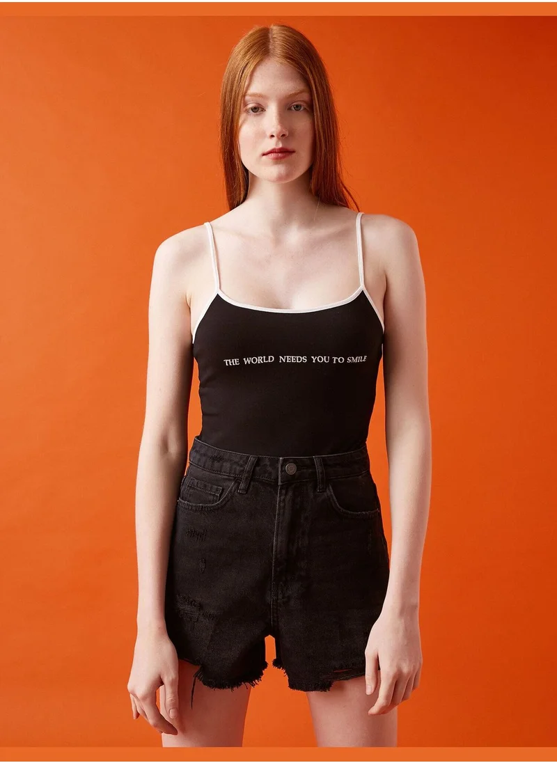 كوتون Slogan Tanktop Cotton